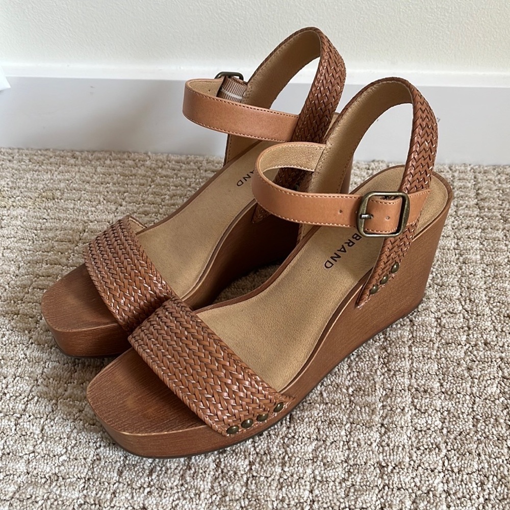 Lucky Brand Braided Strap Wedge Sandals